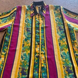 Vintage 80s Striped Button-Up Shirt